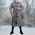 thumbnail image 2 of Fgnfyis Mens Winter Jacket Longline Open Front Knit Cardigan Norse Retro Warm Coat Trench Coat Men Grey XXXXL, 2 of 8