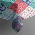 thumbnail image 4 of Rectangle Boho Patchwork Waterproof Tablecloth 60×102 Inch,Bohemian Style Stitching Colorful Floral Vintage Reusable Indoor/Outdoor Durable Table Cover for Party Kitchen Dinner Room Decor, 4 of 6
