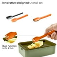thumbnail image 4 of Linoroso 2 Stackable Leakproof Bento Lunch Box for Adults,  All-in-One Bento Box with Sauce Cups, Fork and Spoon - Pale Mint, 4 of 10