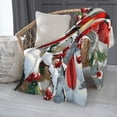 thumbnail image 2 of PHELIKA Snow Red Cardinal Winter Birds 05 All Season Soft Throw Blanket Lightweight Flannel Fleece Blankets 50"x40", 2 of 8