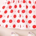 thumbnail image 4 of Odeerbi 6 M-3 Y Infant Toddler Girls Summer Polka Dot Cotton Dress Casual Contrast Peter Pan Collar Puff Sleeve A-Line Dress, 4 of 5