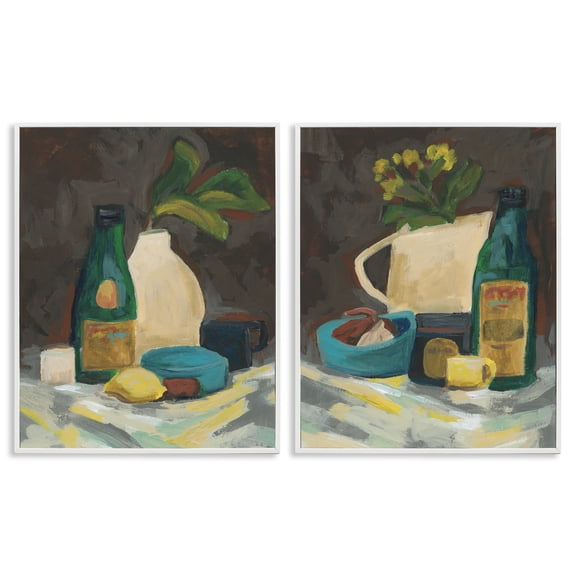 Stupell Industries Mixed Sundries Still Life Food & Beverage Painting White Framed Art Print Wall Art, 24 x 30, Set of 2