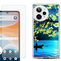 Phone Case for Cricket Icon Pro 2026, with Screen Protector, by OneToughShield - Almond Blossom Night