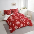 thumbnail image 3 of Erosebridal Snowflake Bed in a Bag Twin Size,Modern Minimalist Art Bed Set,Red White Bedding Twin Size,Super Cozy Bedroom Decoration Reversible,7 Pieces, 3 of 7
