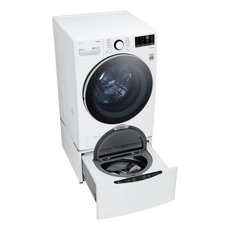 LG - 4.5 Cu. Ft. High-Efficiency Stackable Smart Front Load Washer with Steam and 6Motion Technology - White