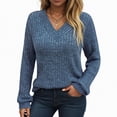 thumbnail image 2 of Godom Long Sleeve Shirts for Women Casual Tunic V Neck Tops Fall Dressy Blouses Lightweight Pullover Sweaters, 2 of 7