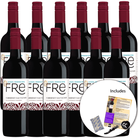 Sutter Home Fre Cabernet Non-Alcoholic Red Wine, Experience Bundle with ChromaCast Pop Socket, Seasonal Wine Pairings & Recipes, 12/750ML, 12-PACK
