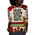 thumbnail image 2 of Blouses for Women Dressy Casual Plus Size,Black History Month African T-Shirt for Women Pride Celebration Shirt Blouse 3/4 Sleeve Crewneck Tshirt Tops, 2 of 9