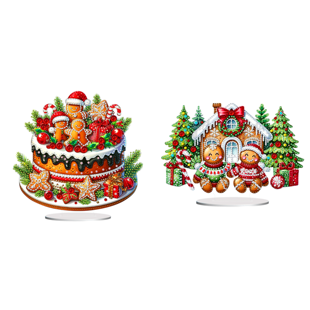 Acrílico Forma Especial Navidad Hombre Pastel Escritorio Diamante Pintura Decoraciones