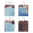 thumbnail image 2 of Naloa Elephant And A Giraffe Sitting On A Rock Admiring The Ocean Tissue Box Cover Leather Tissue Holder Square Facial Tissue Case for Bathroom, Vanity Countertop, Tabletop, Car, 2 of 7