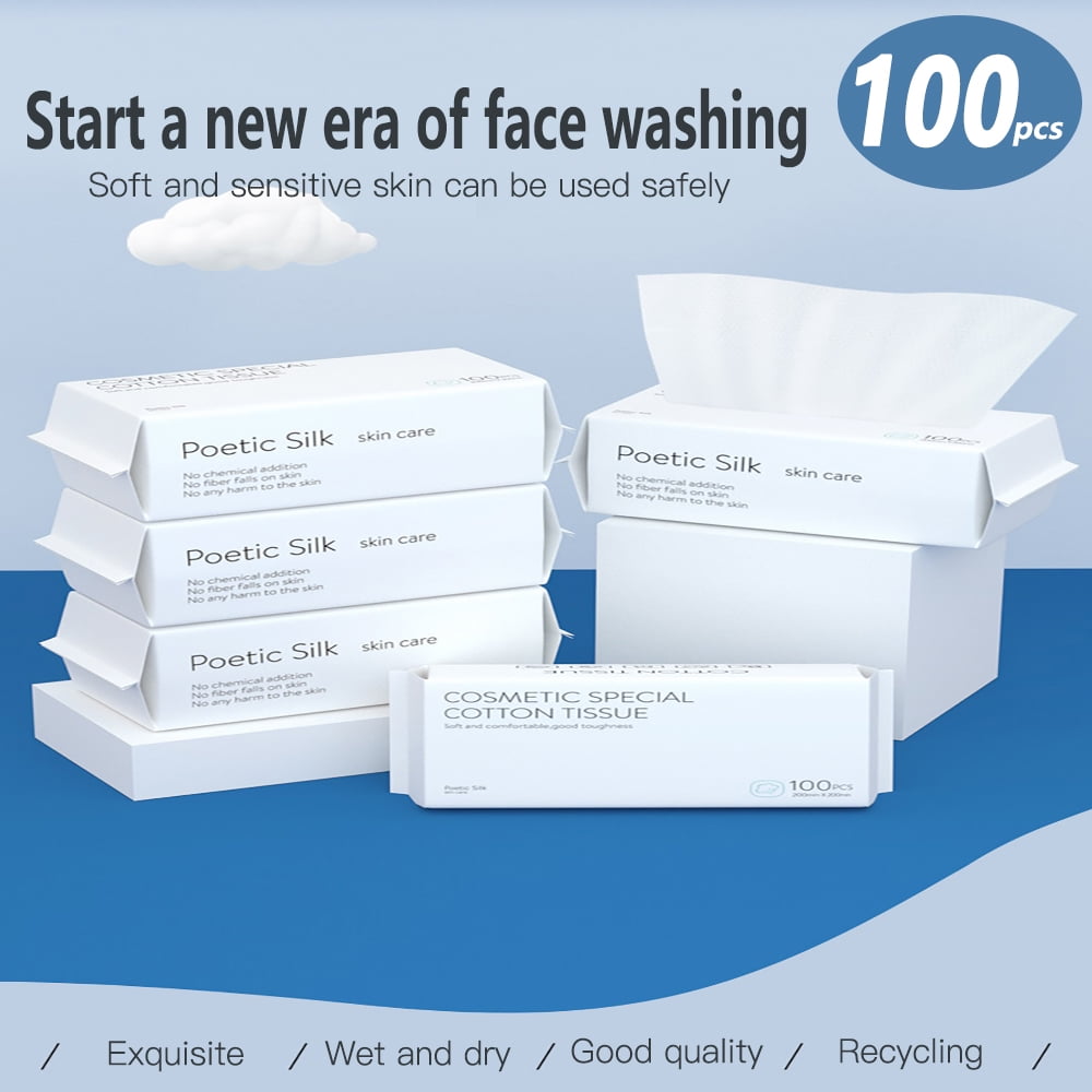 Household portable tissues, suitable for sensitive skin (1 pack of 100