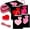 05#Black 4, variant on 10 Pcs Valentine Gift Bags with Tags 3 x 6 x 8 Inch Heart Candy Goodie Favor Paper Bags with Handles for Valentine Wedding Children's Day