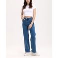 thumbnail image 5 of Lilac Sunset Women's High-Rise Slim Wide Leg Jeans, Medium Blue, Juniors 0-21, 5 of 8