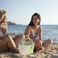 thumbnail image 5 of BEADCEST Panier Tissé pour Courses Multicolore PVC Usage Plage pour Femmes 1Pcs, 5 of 5