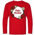 thumbnail image 3 of Inktastic Feliz Navidad Poinsettia Long Sleeve Youth T-Shirt, 3 of 5