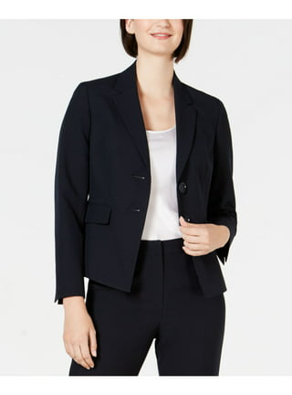 Le Suit Women's Plus Size Single-Button Zip Skirt Suit Navy Size