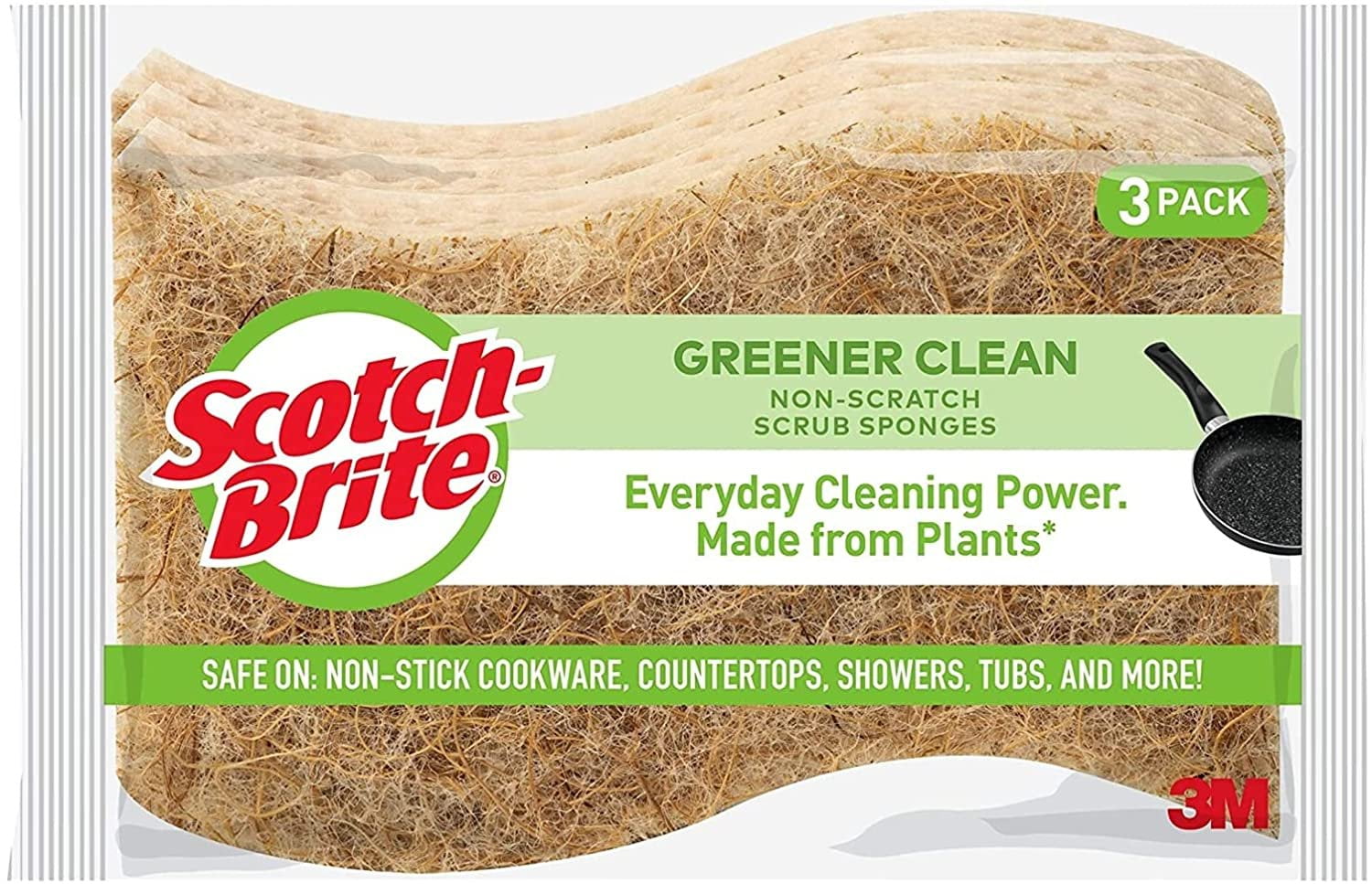 ScotchBrite, Sb Greener Clean Scrub Sponge, 3 Count
