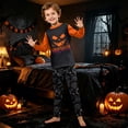 thumbnail image 6 of Family Matching Pajamas, Halloween Pajamas for Family, Halloween Matching Family Pajamas Black Orange Pumpkin Print Long Sleeve 2 Piece Pajama Set Demon Sleepwear Nightwear Loungewear Infernal Photos, 6 of 6