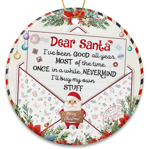 Funny Christmas Ornaments 2025 - Funny Ornaments for Adults - Hilarious Gag Gifts Christmas for Men Women Coworkers - White Elephant Ornament, Gifts Exchange Idea, Santa Vintage Ornament