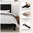 thumbnail image 3 of Amolife Full Size Platform Bed Frame with Corduroy Fabric Upholstered Adjustable Height Headboard, Black, 3 of 9
