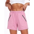 thumbnail image 3 of NELEUS Womens Athletic Shorts Workout Gym Shorts 5.5" Casual Lounge Set with Zipper Pockets 3 Pack,Black+Gray+Pink,US Size M, 3 of 12