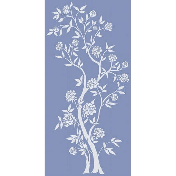 Chinoiserie Rose Tree Wall Stencil 3733 by Designer Stencils
