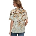 thumbnail image 3 of NAMTYQX Womens Blouses Dressy Casual Short Sleeve Button V Neck Stretch Basic T-Shirts for Women Light Brown Size M, 3 of 4