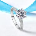 thumbnail image 4 of 2ct Engagement 6-claw CZ Band 925 Silver Women Jewelry Gift Wedding Ring Sz 4-10, 4 of 9