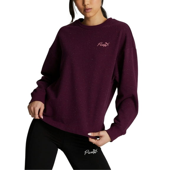 PUMA Women's Live in Crewneck, Dark Jasper-NEP, X-Small