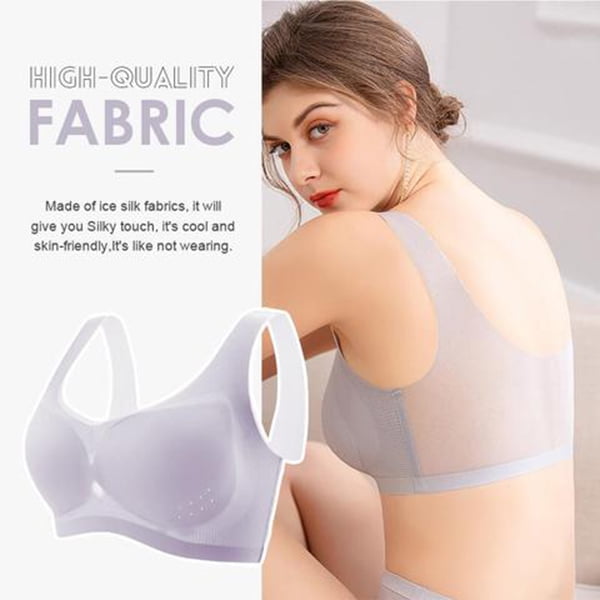 Ultra-thin Ice Silk Brathin Silk Seamless Bra Wireless Underwear With  Removable Pad For Women