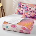 thumbnail image 4 of Erosebridal Kawaii Boba Axolotl Quilt Full,Bubble Drink Full Bedspread Sets For Girls,3 Pieces, 4 of 7