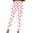 thumbnail image 2 of QUINDOS Valentine's Day Leggings for Women Full Length High Waist Heart Print Compression Yoga Pants, 2 of 4