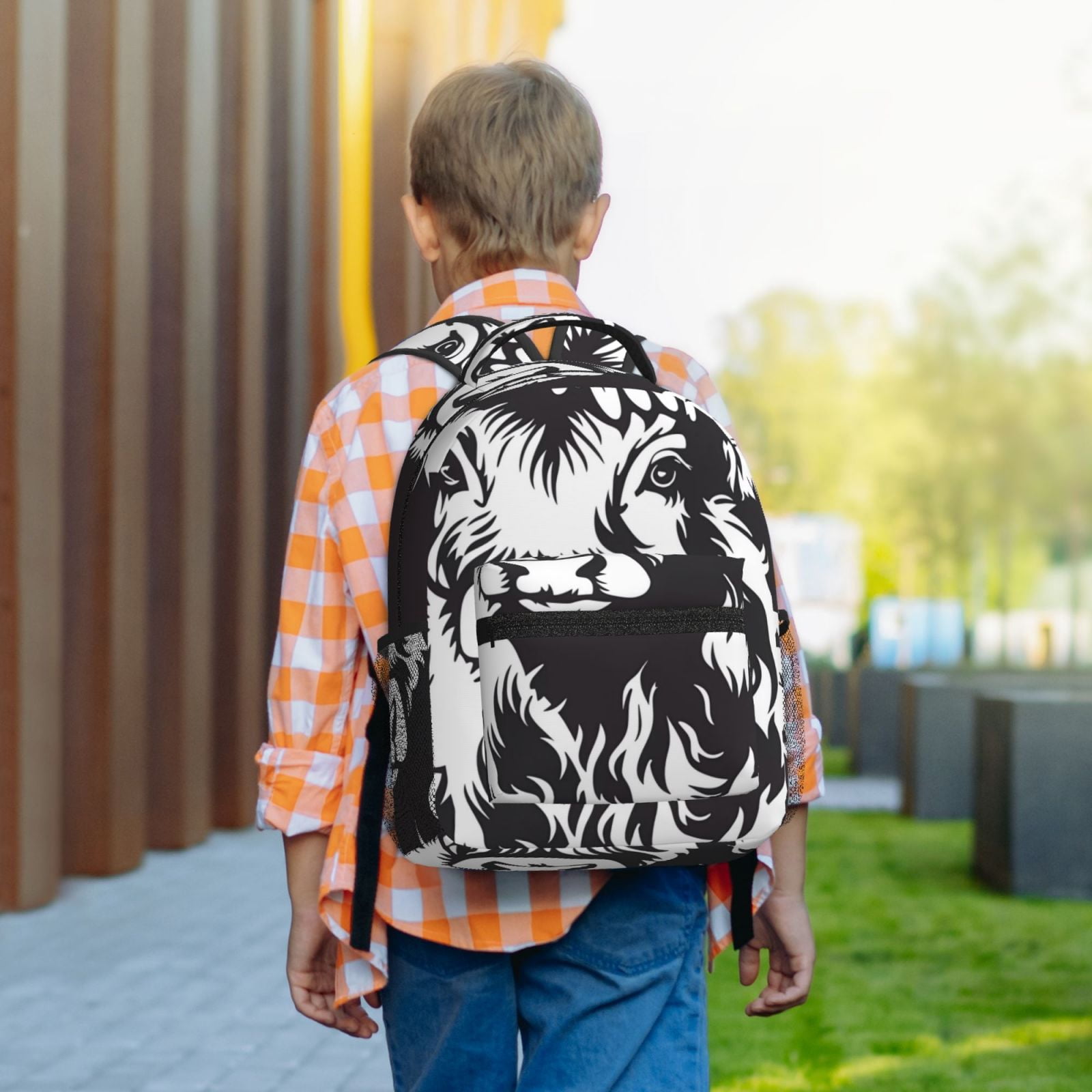 Xecao Floral Cow Silhouette Print Casual Backpack: A Computer Backpack Ideal for Men and Women, Perfect for College, School, or Daily Travels-One Size