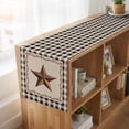 thumbnail image 6 of Table Runners 70 Inches Long Dress Scarves, Western Texas Star Retro Farmhouse Coffee/Dining/Kitchen Table Decor, Holiday Table Runner, Rustic Vintage Berry Black Beige Plaid 13x70 Inch, 6 of 9