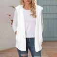 thumbnail image 2 of APEXFWDT Women's Fleece Hooded Vest Sleeveless Warm Winter Cardigan Jacket Outerwear for Daily Wear,XXL,White, 2 of 9