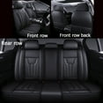 thumbnail image 5 of Leather Car Seat Cover 5 Seats for Chevrolet Chevy Silverado GMC Sierra 1500 2500HD 3500HD 2007-2021 Full Set Cushion Seat Covers for Cars Waterproof, Black, 5 of 6