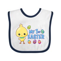 Inktastic My 1st Easter with Chick and Easter Eggs Boys Baby Bib