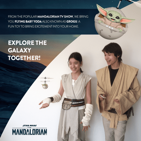 World Tech Toys - Star Wars The Mandalorian Baby Yoda "The Child" Sculpted Head UFO Helicopter - Multi