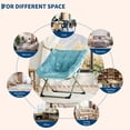 thumbnail image 5 of Saucer Chairs, Comfy Folding Cozy Faux Fur Reading Lounge Chair with Soft Thick Padded Seat & Metal Frame, Modern Foldable Cozy Accent Chair for Bedroom Living Room Small Space, 5 of 10
