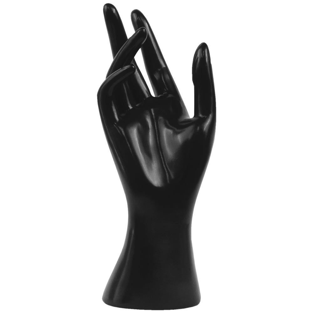 Manichino Mano OK In Plastica Per Esporre Gioielli - Anelli, Bracciali E Collane - Colore Nero (17 Cm)