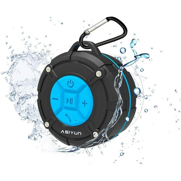 Clearance:Portable Shower Speaker, Waterproof Wireless Speaker with IPX7 HD Sound, Suction Cup, Speakers Built-in Mic, Hands-Free Speakerphone for iPhone, iPad and Android Phones(Blue)