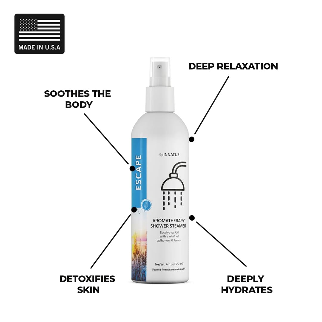 Soothing Shower Spray – 4oz Aromatherapy Shower Steamer Mist for a Spa-Like Experience – Relieves Stress & Elevates Your Shower – All-Natural Essential Oils (Eucalyptus Lemon)