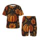 thumbnail image 1 of Balery Autumn Pumpkin Leaves Conjunto de Pijama Infantil de Manga Corta con Estampado – Ropa de Dormir de Algodón Suave-Medium, 1 of 6