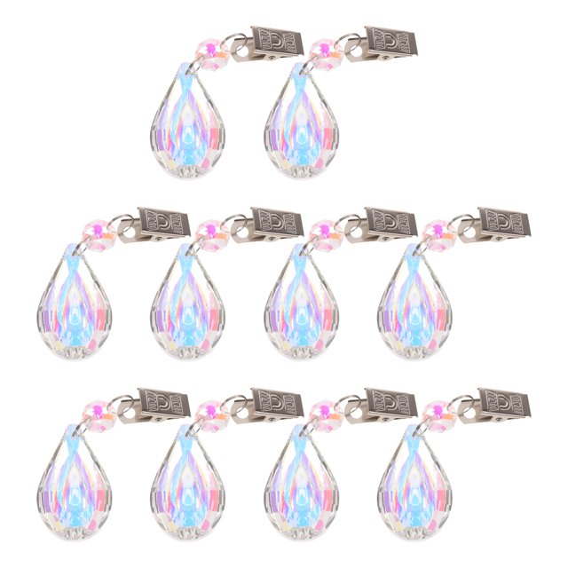 IDEANATEGRATE 10Ud Clips Ajustables De Cristal Para Mantel Con De Y Peso En Mesas