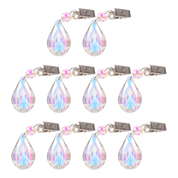 IDEANATEGRATE 10Ud Clips Ajustables De Cristal Para Mantel Con De Y Peso En Mesas