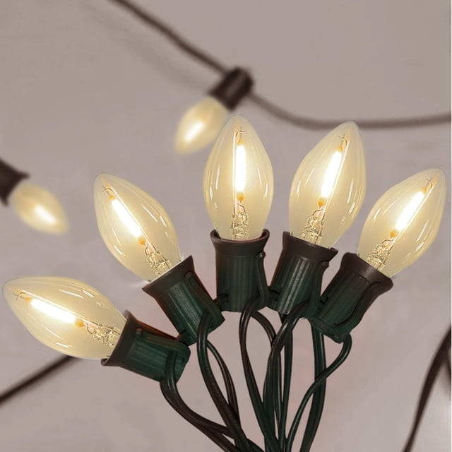 Cadena de luces GOOTHY, 7,6 m, C7, 27 LED, luz blanca cálida, 120 V