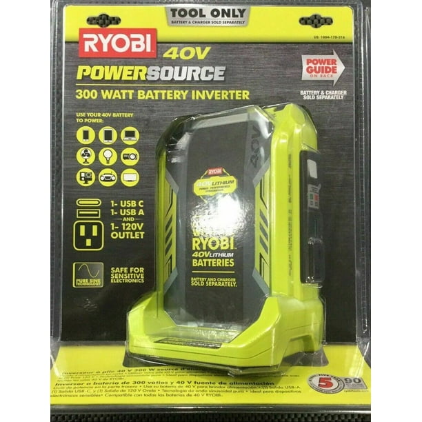RYOBI RYI300BG 300-WATT 40-VOLT BATTERY POWER INVERTER - Walmart.com