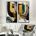 thumbnail image 1 of Designart "Contemporary Green Art Deco II" Abstract Transitional Framed Wall Art Set Of 2 - Green Abstract Framed Wall Art Set Of 2, 1 of 6