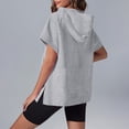 thumbnail image 4 of Ruyang Womens Oversized Short Sleeve Half Zip Hoodies 2024 Fashion Summer Sweatshirts with Pockets Dressy Casual Fashion Pullover Tops, 4 of 5