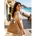 thumbnail image 3 of Straw Bags for Women, Large Woven Tote Bag, Summer Beach Shoulder Bag, Hobo Handbag for Vacation, Travel Casual Purse, 3 of 8